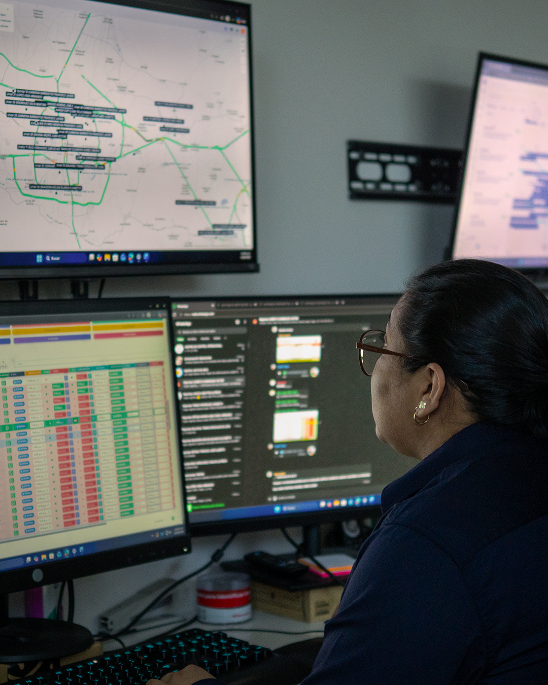 Equipo Trepex monitoreando rutas en tiempo real